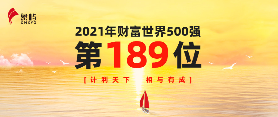 189位！前进109位，象屿集团首次跻身世界500强前200位